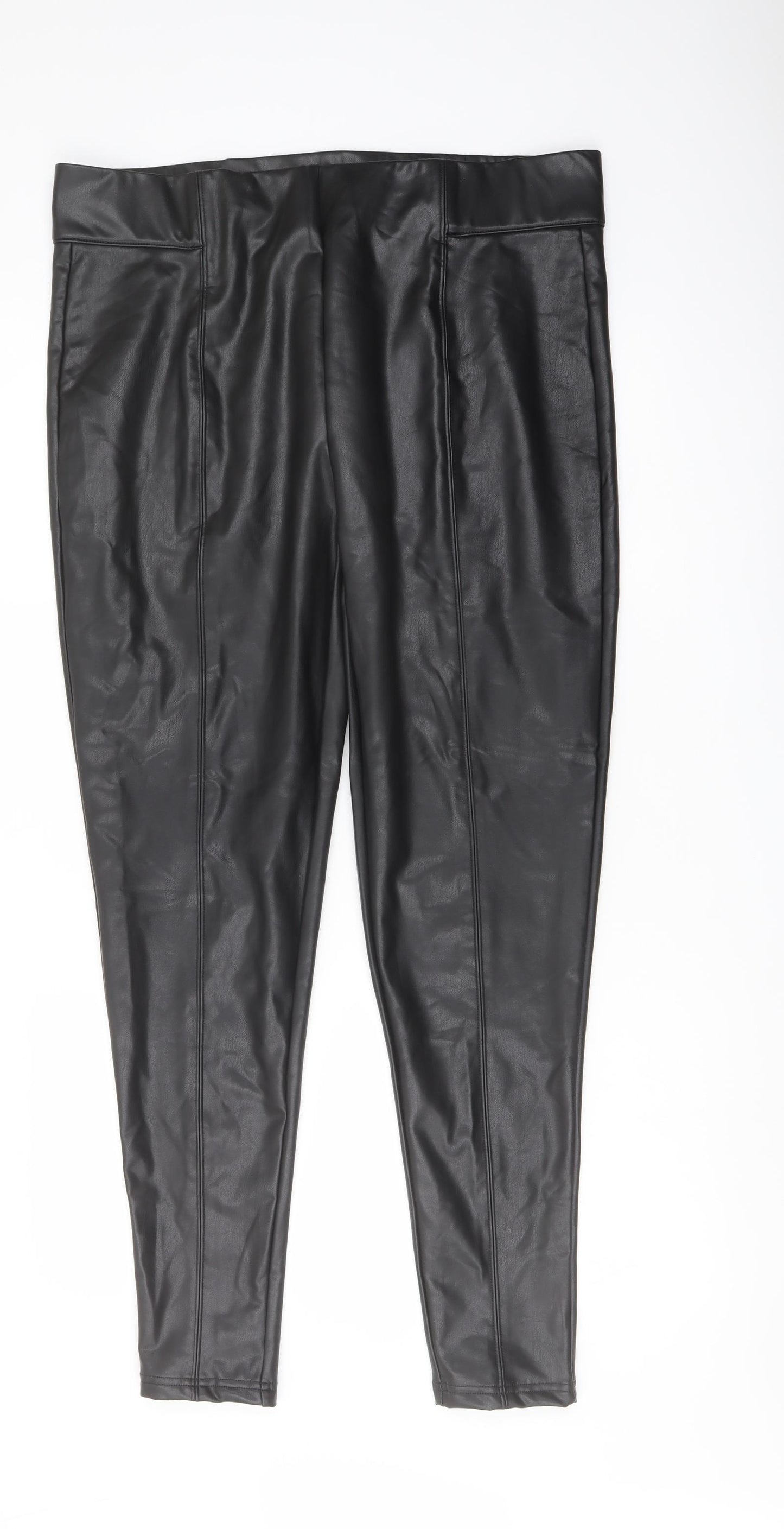 Marks and Spencer Womens Black Polyester Trousers Size 18 L29 in Regular