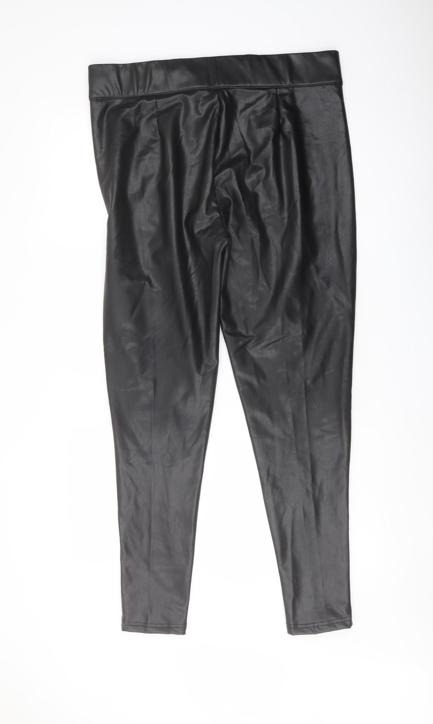 Marks and Spencer Womens Black Polyester Trousers Size 18 L29 in Regular