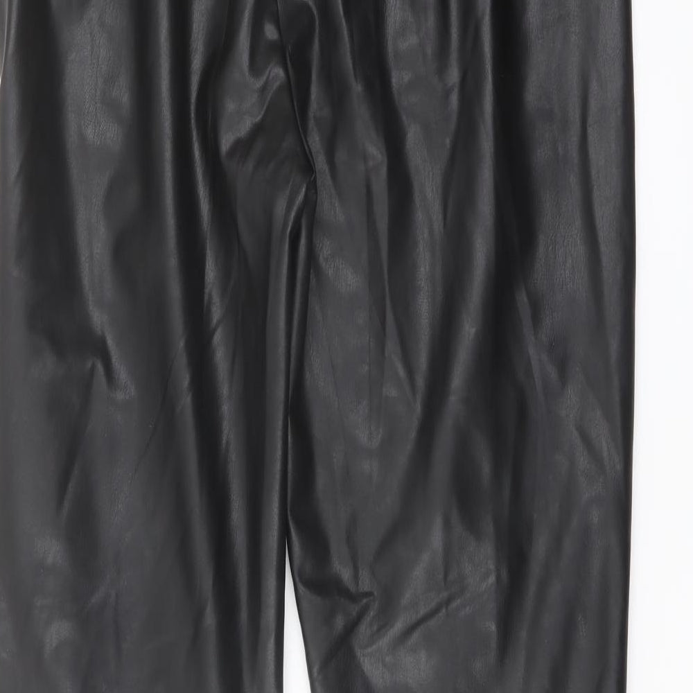 Marks and Spencer Womens Black Polyester Trousers Size 18 L29 in Regular