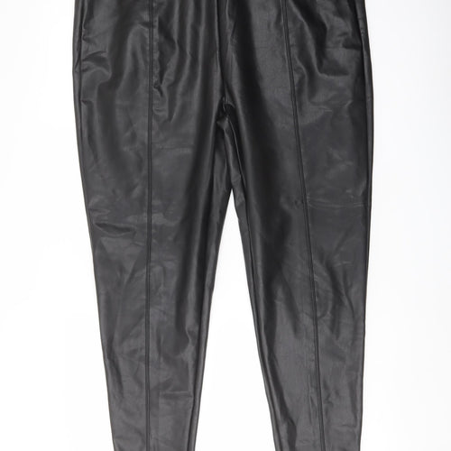 Marks and Spencer Womens Black Polyester Trousers Size 20 L29 in Regular