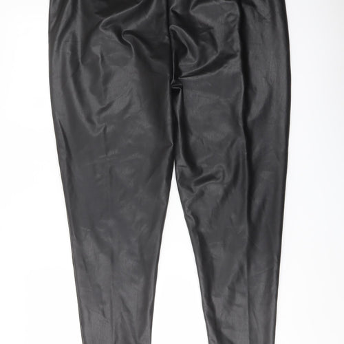 Marks and Spencer Womens Black Polyester Trousers Size 20 L29 in Regular