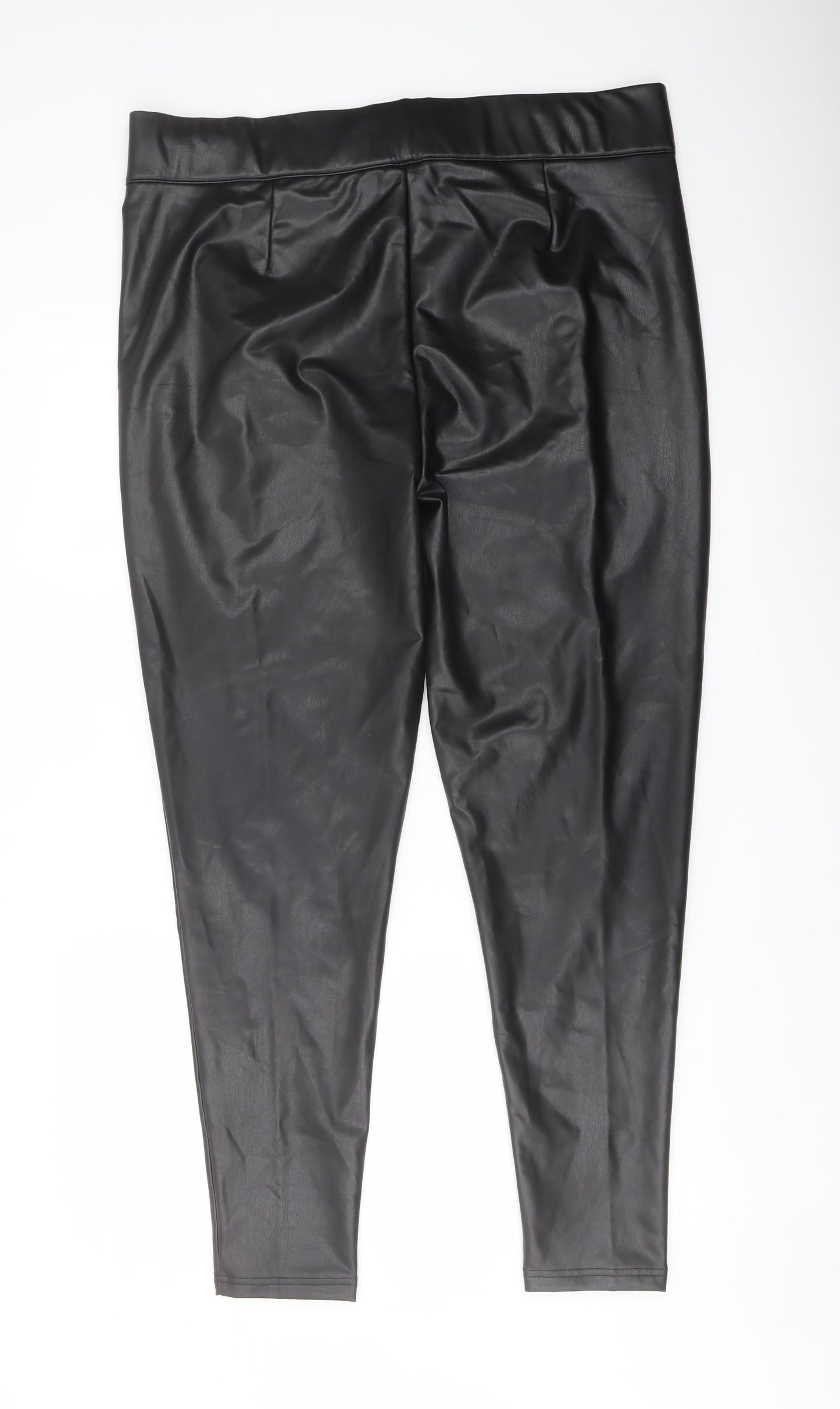 Marks and Spencer Womens Black Polyester Trousers Size 20 L29 in Regular