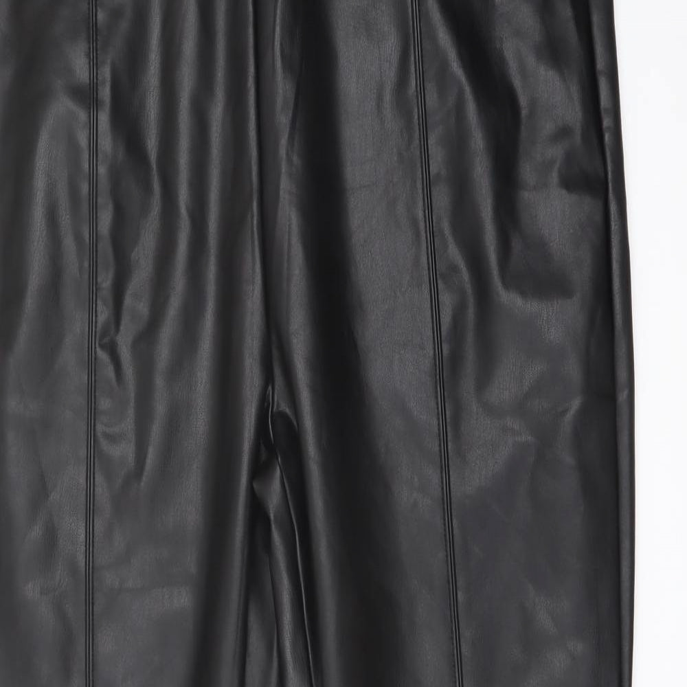 Marks and Spencer Womens Black Polyester Trousers Size 20 L29 in Regular