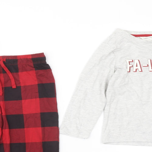 Marks and Spencer Boys Red Check Cotton Pyjama Set Size 3-4 Years Pullover