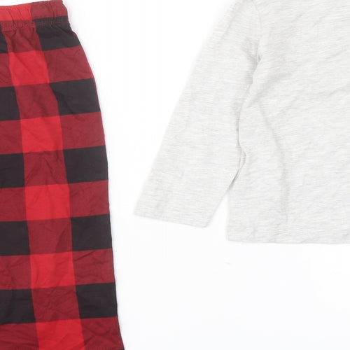 Marks and Spencer Boys Red Check Cotton Pyjama Set Size 3-4 Years Pullover