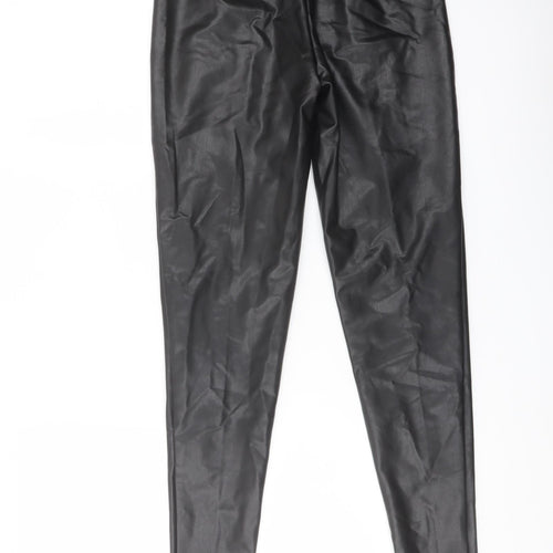 Marks and Spencer Womens Black Polyester Trousers Size 8 L27 in Regular