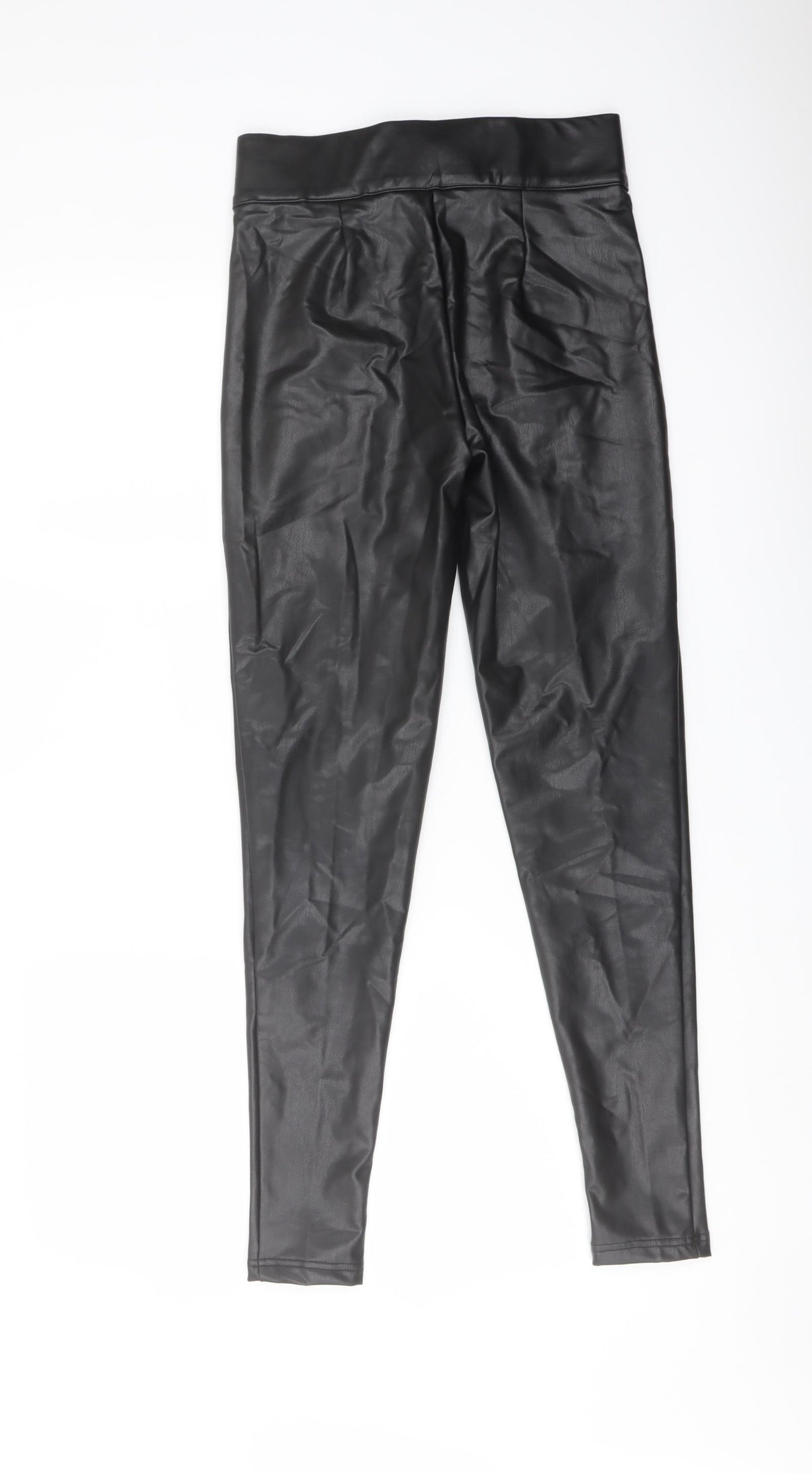 Marks and Spencer Womens Black Polyester Trousers Size 8 L27 in Regular