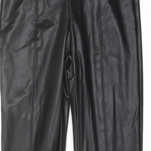 Marks and Spencer Womens Black Polyester Trousers Size 8 L27 in Regular