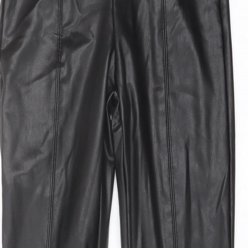 Marks and Spencer Womens Black Polyester Trousers Size 8 L27 in Regular
