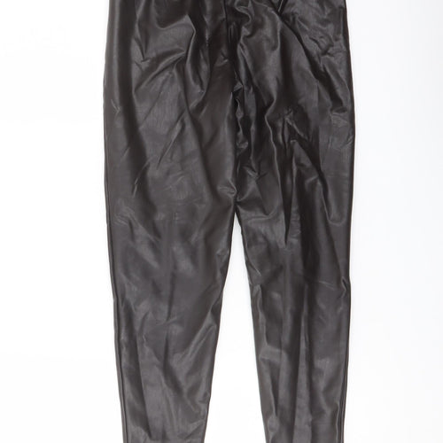 Marks and Spencer Womens Brown Polyester Trousers Size 6 L25 in Regular