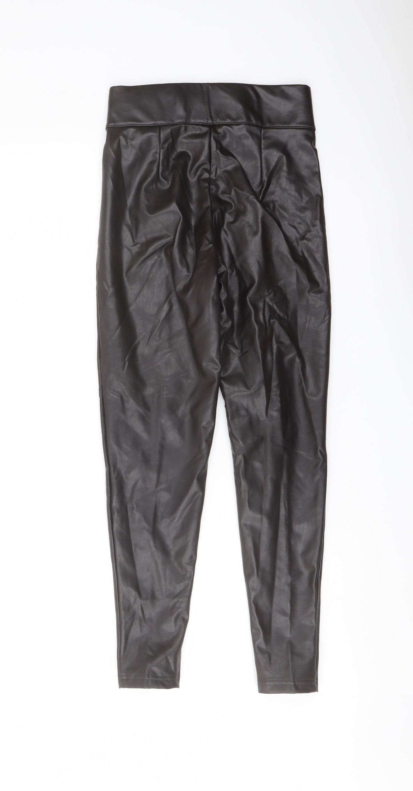 Marks and Spencer Womens Brown Polyester Trousers Size 6 L25 in Regular