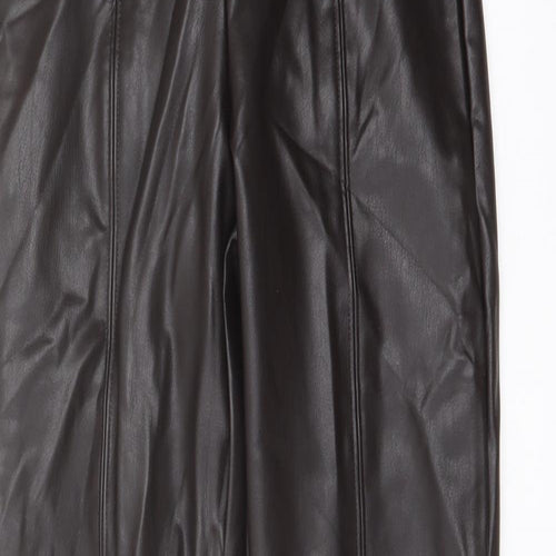 Marks and Spencer Womens Brown Polyester Trousers Size 6 L25 in Regular