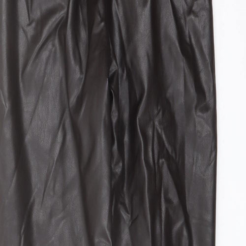 Marks and Spencer Womens Brown Polyester Trousers Size 6 L25 in Regular