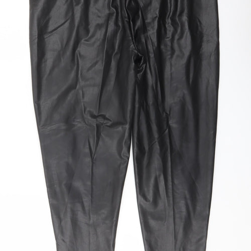Marks and Spencer Womens Black Polyester Trousers Size 18 L27 in Regular