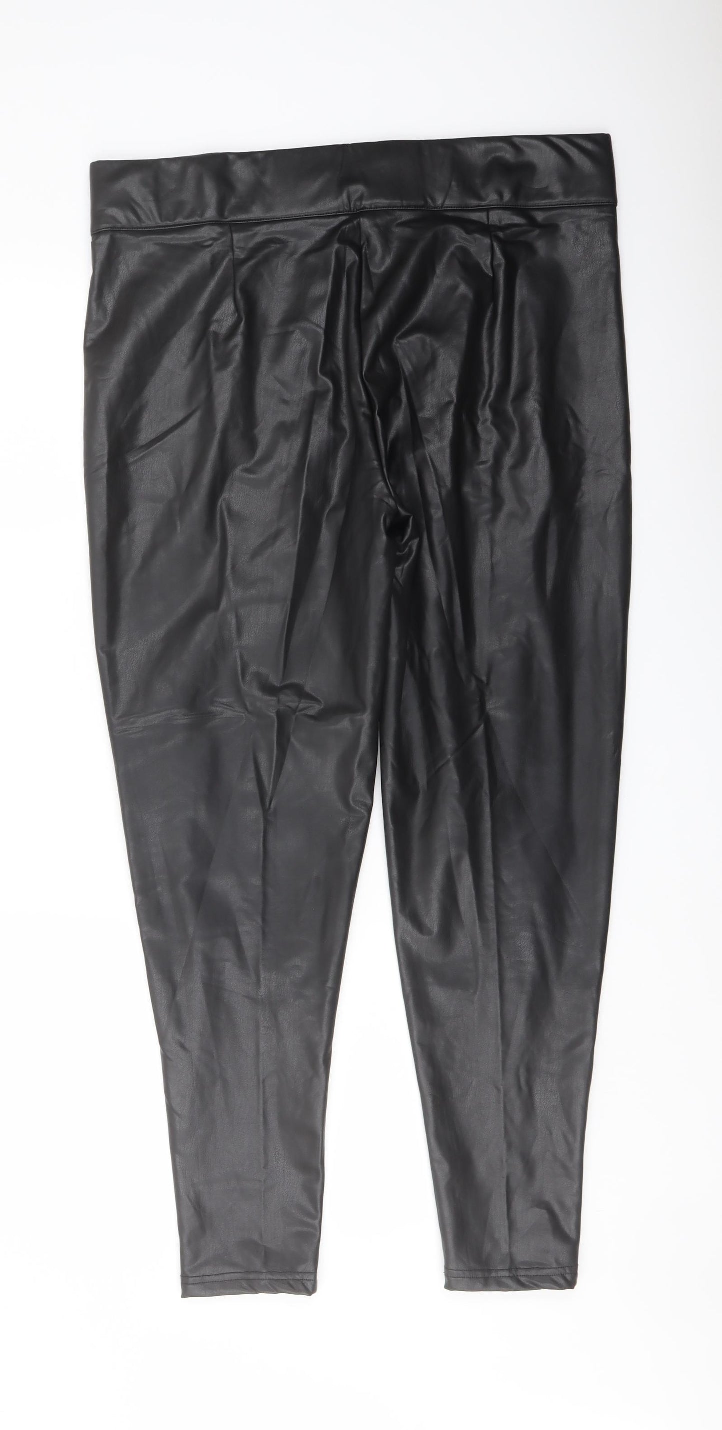 Marks and Spencer Womens Black Polyester Trousers Size 18 L27 in Regular