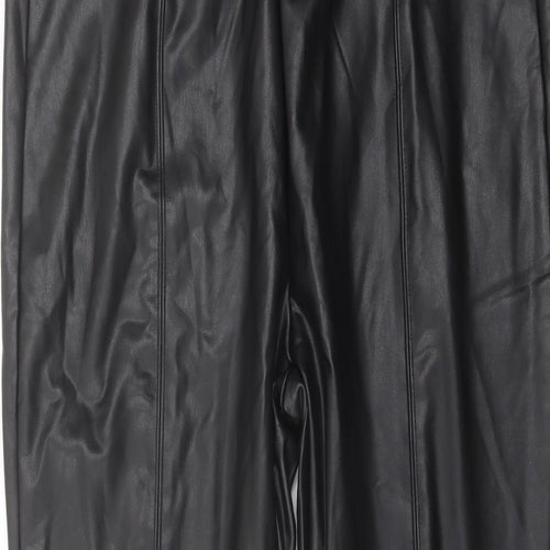Marks and Spencer Womens Black Polyester Trousers Size 18 L27 in Regular