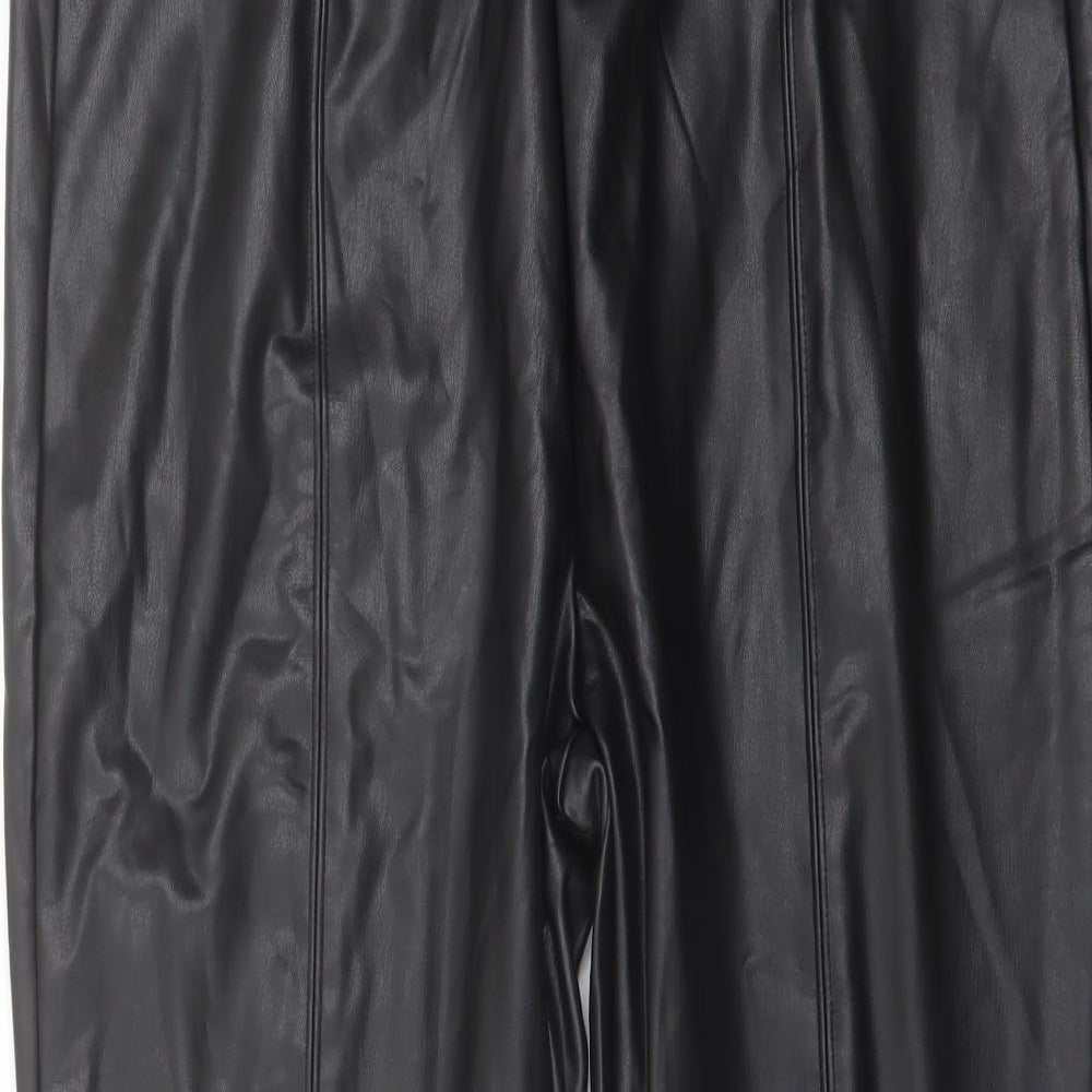 Marks and Spencer Womens Black Polyester Trousers Size 18 L27 in Regular