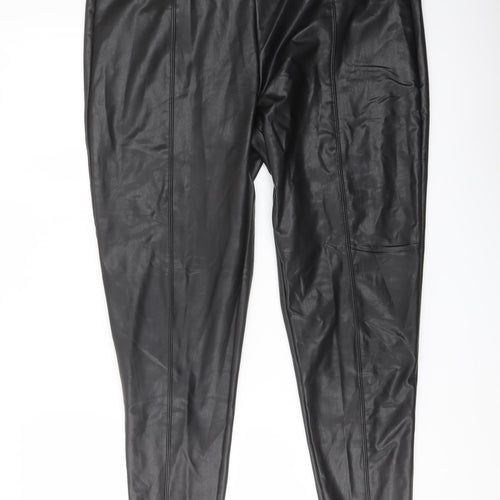 Marks and Spencer Womens Black Polyester Trousers Size 18 L27 in Regular