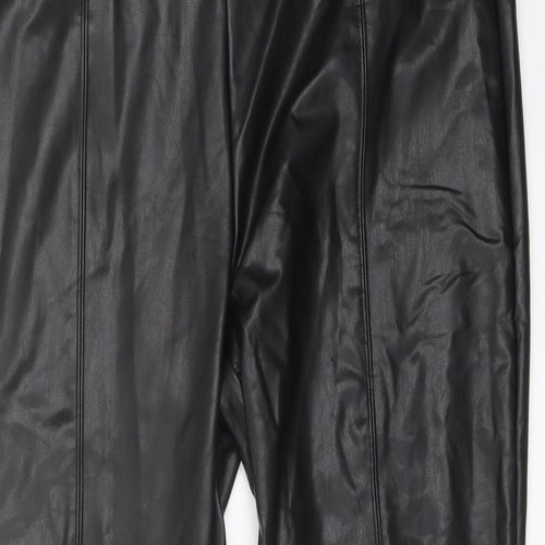 Marks and Spencer Womens Black Polyester Trousers Size 18 L27 in Regular