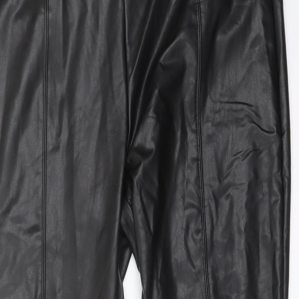 Marks and Spencer Womens Black Polyester Trousers Size 18 L27 in Regular