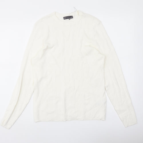 Marks and Spencer Womens Ivory Crew Neck Paisley Viscose Pullover Jumper Size 18