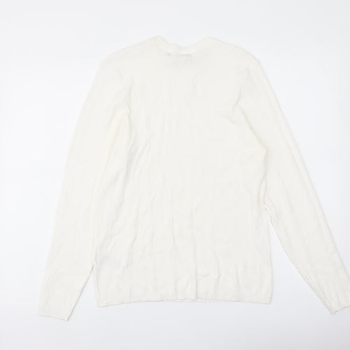 Marks and Spencer Womens Ivory Crew Neck Paisley Viscose Pullover Jumper Size 18