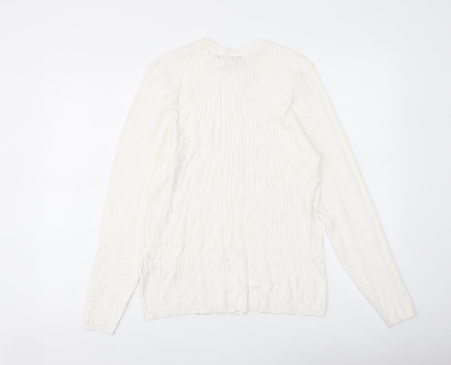 Marks and Spencer Womens Ivory Crew Neck Paisley Viscose Pullover Jumper Size 18