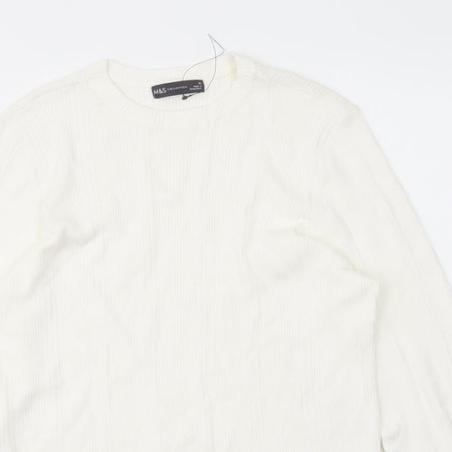 Marks and Spencer Womens Ivory Crew Neck Paisley Viscose Pullover Jumper Size 18