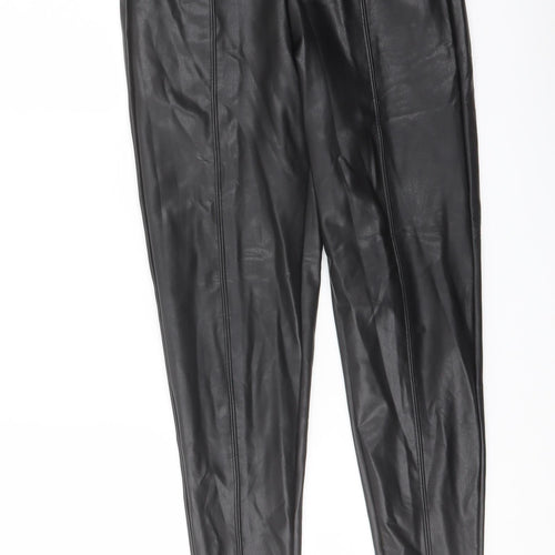 Marks and Spencer Womens Black Polyester Trousers Size 8 L27 in Regular
