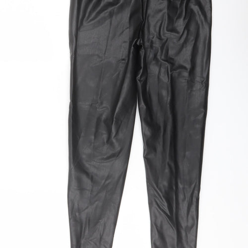 Marks and Spencer Womens Black Polyester Trousers Size 8 L27 in Regular