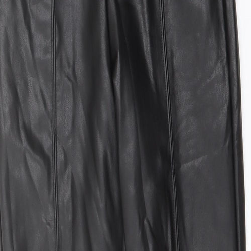 Marks and Spencer Womens Black Polyester Trousers Size 8 L27 in Regular