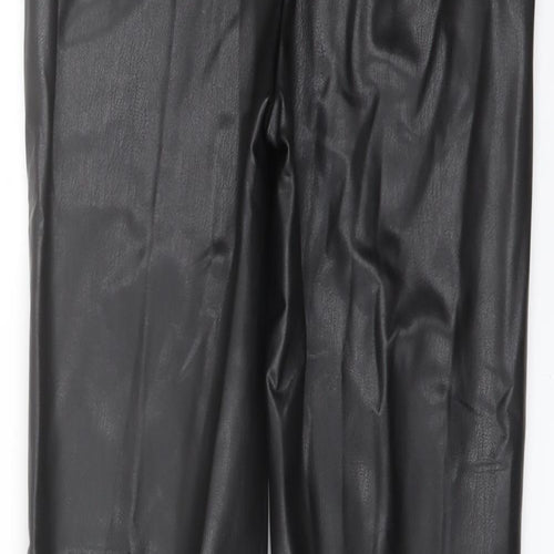 Marks and Spencer Womens Black Polyester Trousers Size 8 L27 in Regular