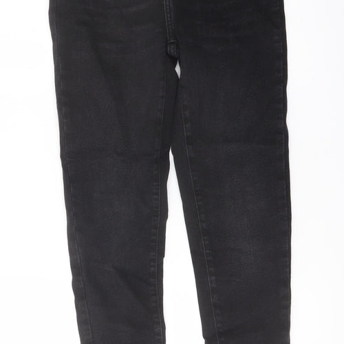 Zara Womens Black Cotton Skinny Jeans Size 8 L27 in Regular Button