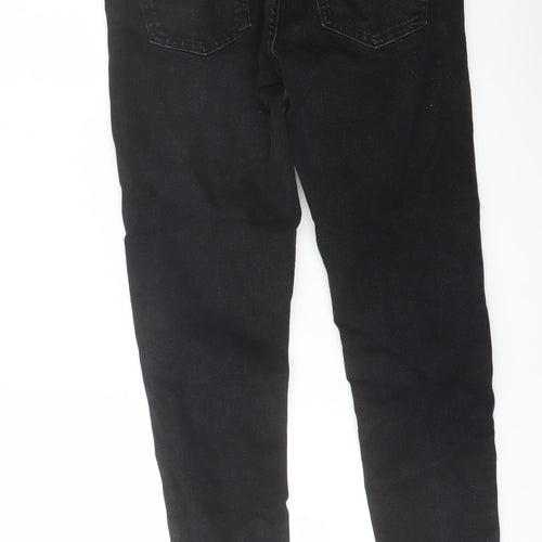 Zara Womens Black Cotton Skinny Jeans Size 8 L27 in Regular Button