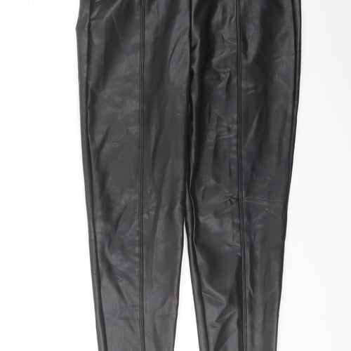 Marks and Spencer Womens Black Polyester Trousers Size 8 L27 in Regular