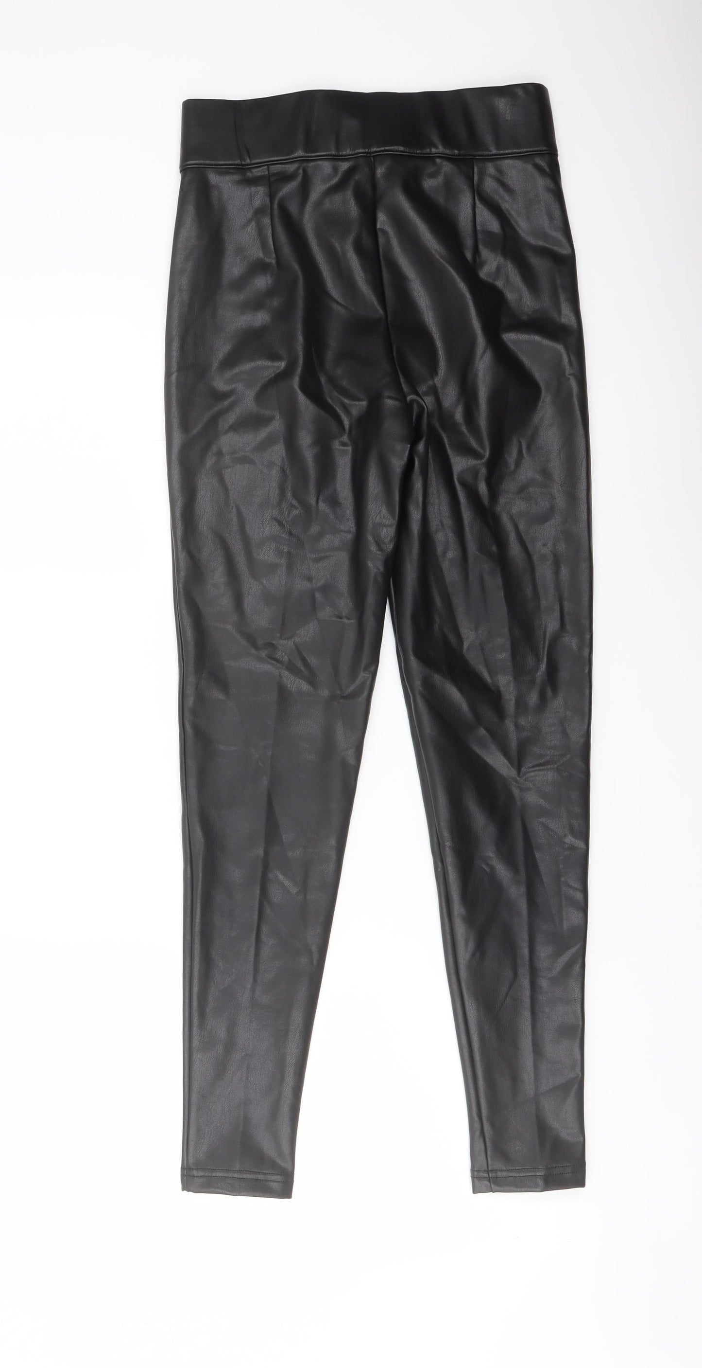 Marks and Spencer Womens Black Polyester Trousers Size 8 L27 in Regular
