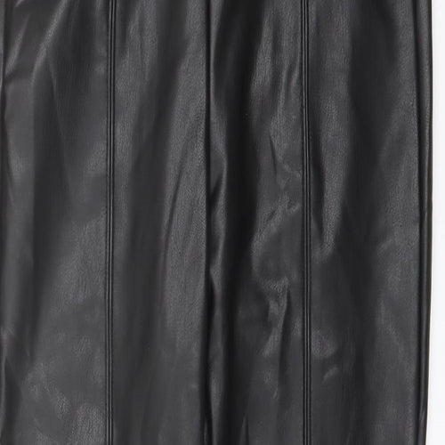 Marks and Spencer Womens Black Polyester Trousers Size 8 L27 in Regular