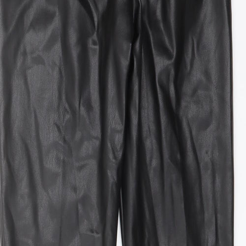 Marks and Spencer Womens Black Polyester Trousers Size 8 L27 in Regular