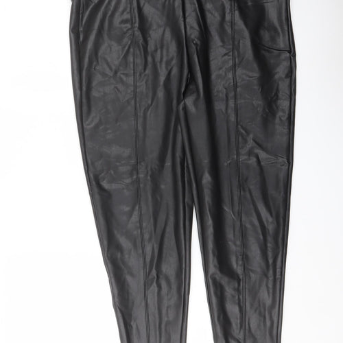 Marks and Spencer Womens Black Polyester Trousers Size 18 L27 in Regular
