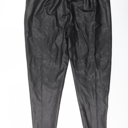 Marks and Spencer Womens Black Polyester Trousers Size 18 L27 in Regular