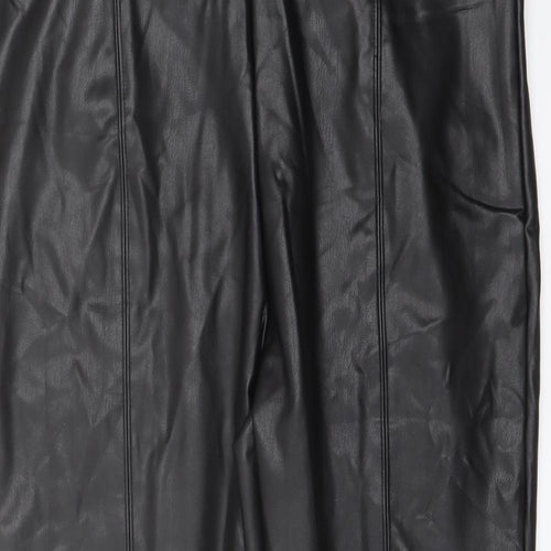 Marks and Spencer Womens Black Polyester Trousers Size 18 L27 in Regular