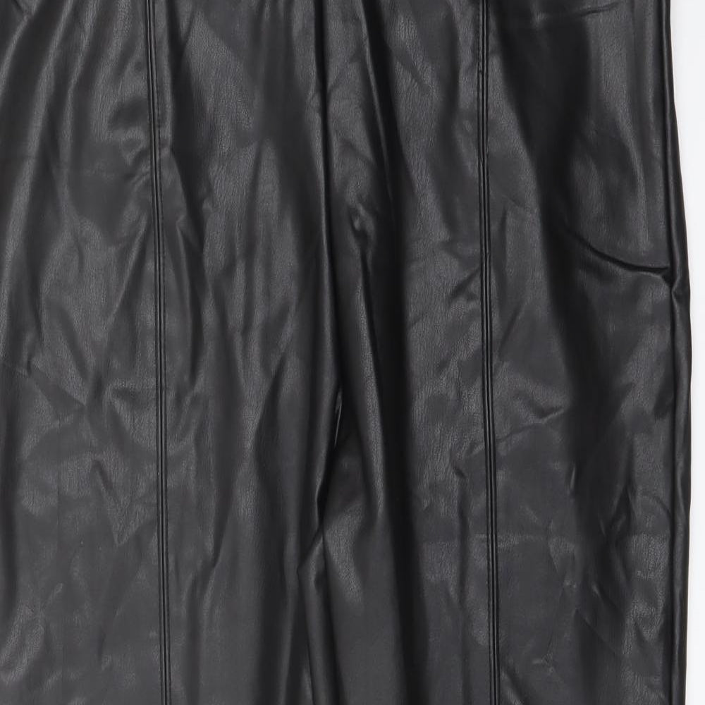 Marks and Spencer Womens Black Polyester Trousers Size 18 L27 in Regular
