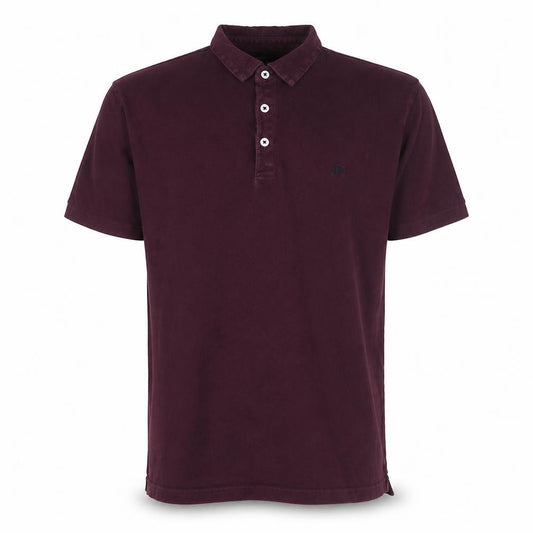 Front view of Savile Row men’s red polyester polo, size XL, collared pullover