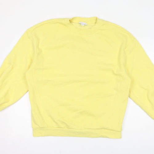 Topshop Womens Yellow Cotton Pullover Sweatshirt Size S Pullover