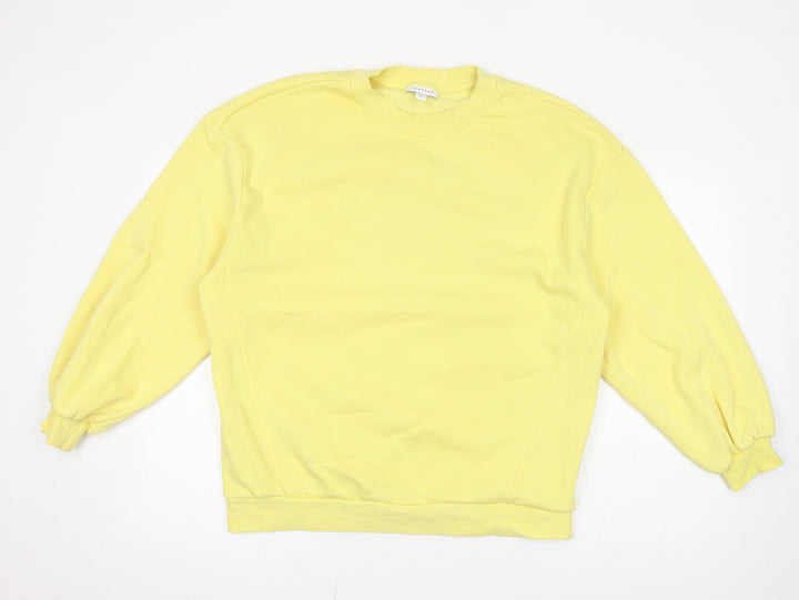 Topshop Womens Yellow Cotton Pullover Sweatshirt Size S Pullover