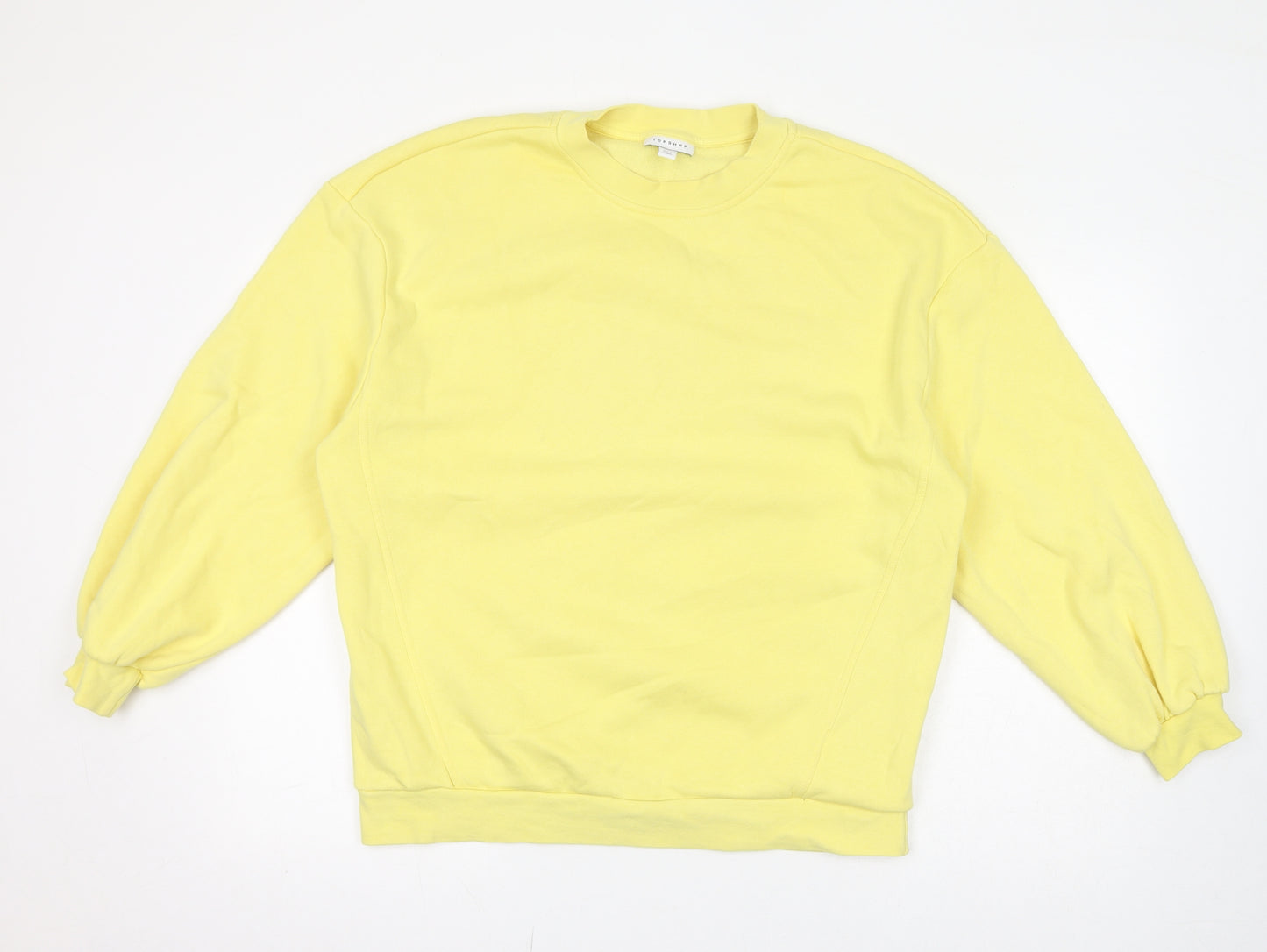 Topshop Womens Yellow Cotton Pullover Sweatshirt Size S Pullover