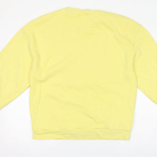 Topshop Womens Yellow Cotton Pullover Sweatshirt Size S Pullover