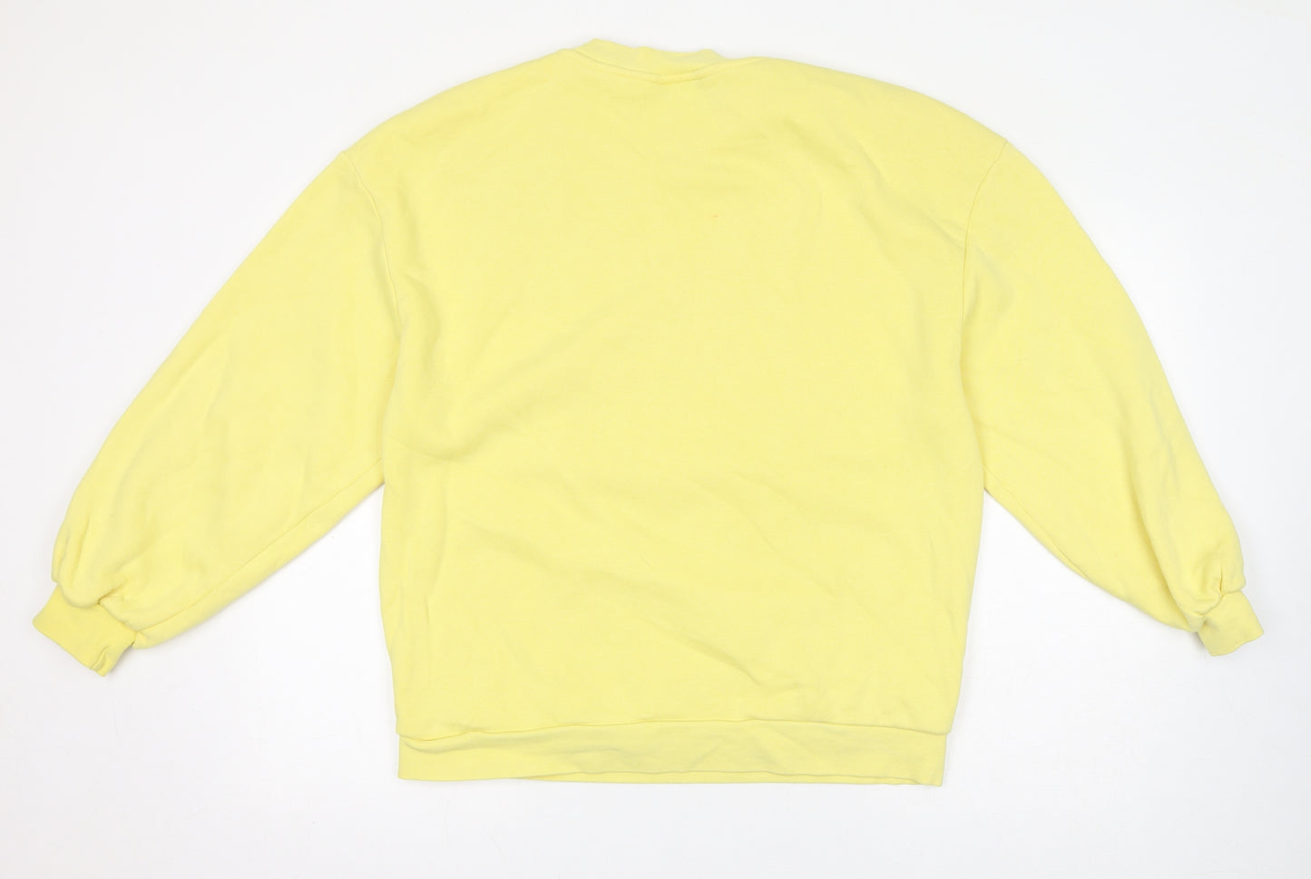 Topshop Womens Yellow Cotton Pullover Sweatshirt Size S Pullover