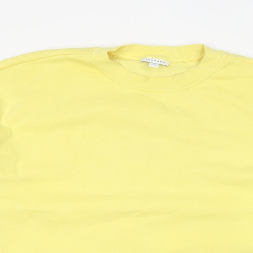 Topshop Womens Yellow Cotton Pullover Sweatshirt Size S Pullover