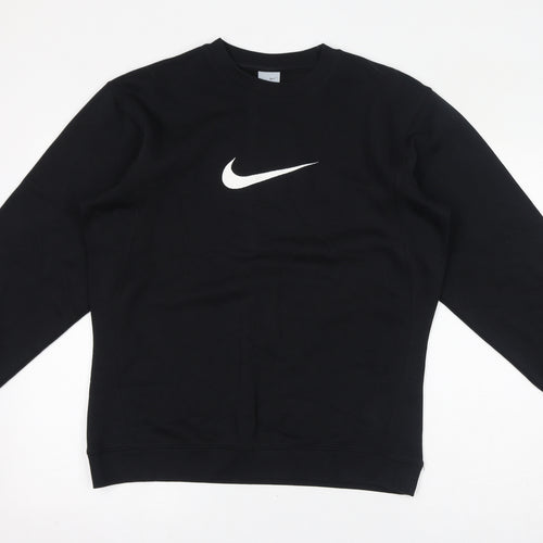 Nike Boys Black Cotton Pullover Sweatshirt Size 13-14 Years Pullover - Size 13-15, Logo